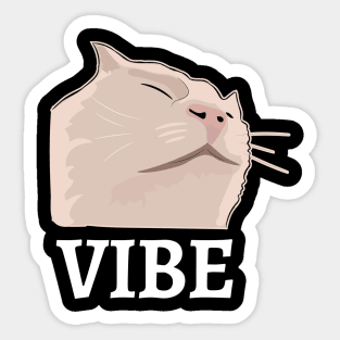 Vibing or vibe cat emote dank meme catjam Sticker